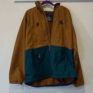 Men’s L. L. Bean Brown and Teal Pullover Jacket